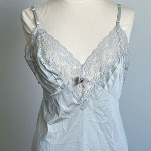 VTG Slip Dress Lace Silky Women M 36 Lingerie Cocktails Nylon babydoll